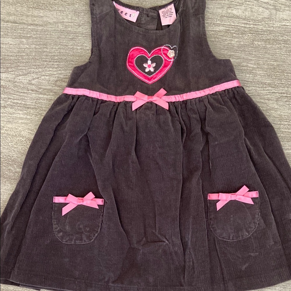 Gray Dress with Pink Accents